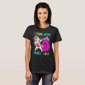 Dabbing Unicorn 9th Birth T-shirt (Voorkant volledig)