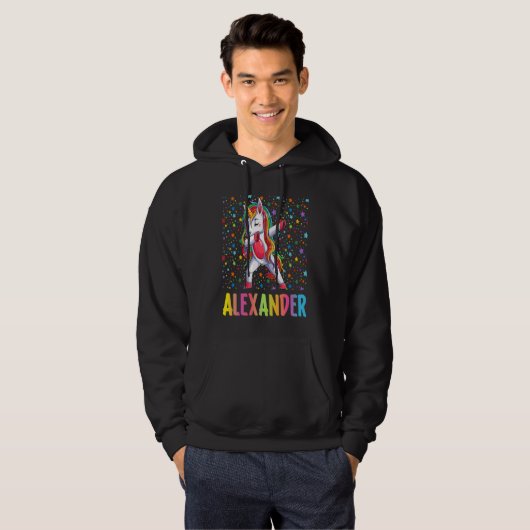 Dabbing Unicorn Alexander Hoodie (Voorkant volledig)