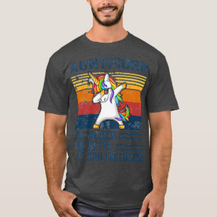 Dabbing Unicorn Aunticorn Fun Gift T-shirt