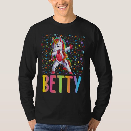 Dabbing Unicorn Betty T-shirt (Voorkant)