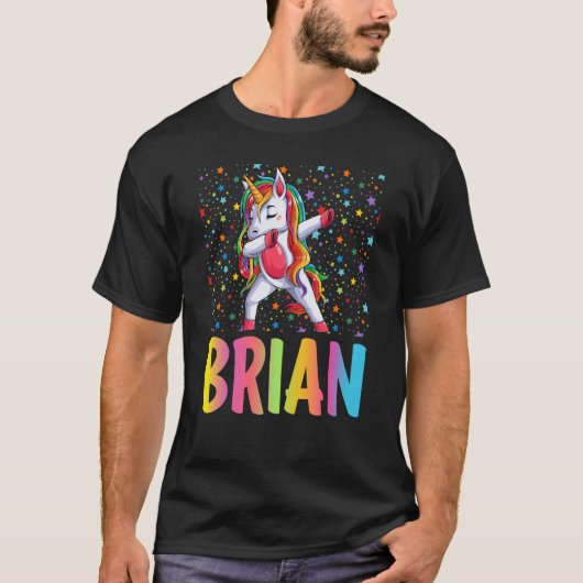 Dabbing Unicorn Brian T-shirt (Voorkant)