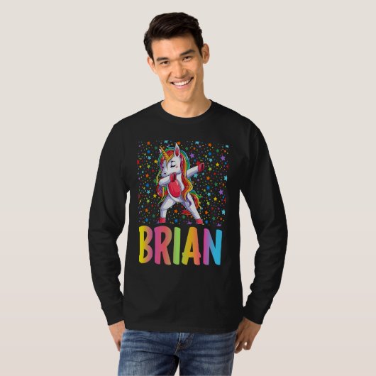 Dabbing Unicorn Brian T-shirt (Voorkant volledig)