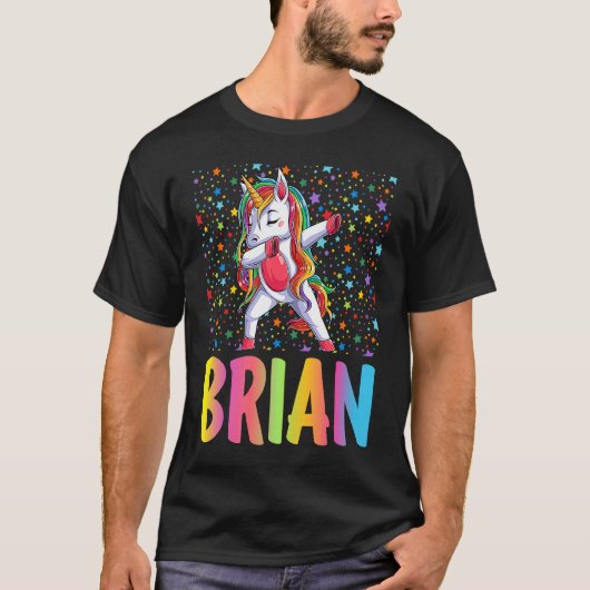 Dabbing Unicorn Brian T-shirt (Voorkant)