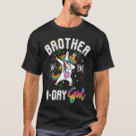 Dabbing Unicorn Brother of the Birthday Girl for B T-shirt<br><div class="desc">Dabbing Eenhoorn Broer van de Verjaardag Meisje voor Jongens</div>