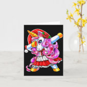 Dabbing Unicorn Christmas Santa Costume Unicorn Gi Kaart (Gele Bloem)
