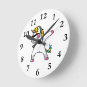 Dabbing Unicorn Clock Ronde Klok (Hoek)