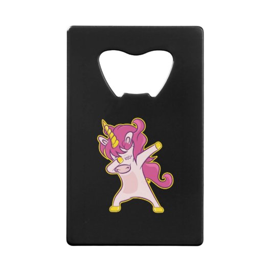 Dabbing Unicorn Creditkaart Flessenopener (Voorkant)