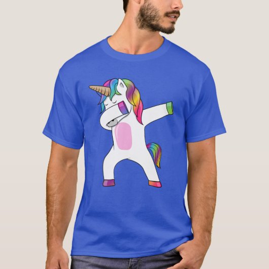 Dabbing Unicorn - Dab Dance Rainbow Unicorn T-shirt (Voorkant)