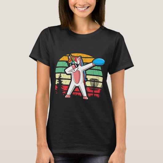 Dabbing Unicorn Dab Frisbee Disk Golf Girls Unicor T-shirt (Voorkant)