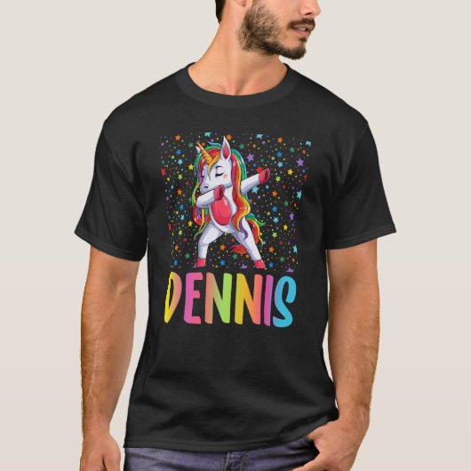 Dabbing Unicorn Dennis T-shirt (Voorkant)