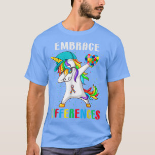 Dabbing Unicorn Differences Embrace ADHD Autism A T-shirt