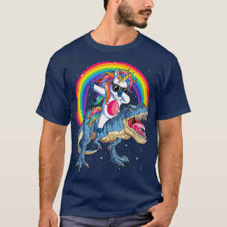 Dabbing Unicorn Dinosaur T rex T shirt Kinder jong