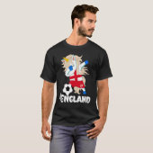 Dabbing Unicorn England Soccer English Flag Footba T-shirt (Voorkant volledig)