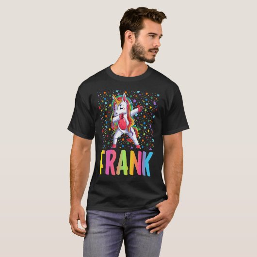 Dabbing Unicorn Frank T-shirt (Voorkant volledig)