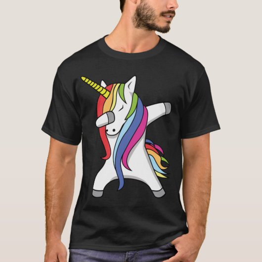 DABBING UNICORN FUNNY BIRTHDAY GIFT UNICORN T-SHIRT (Voorkant)