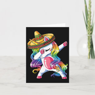 Dabbing Unicorn Funny Cinco de Mayo Women Rainbow Kaart