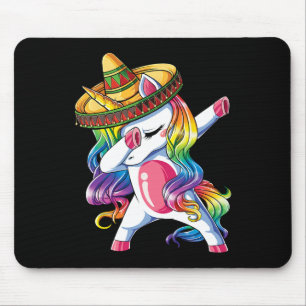 Dabbing Unicorn Funny Cinco de Mayo Women Rainbow Muismat