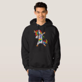 Dabbing Unicorn Gay Pride Lgbt Lesbian Rainbow Fla Hoodie (Voorkant volledig)