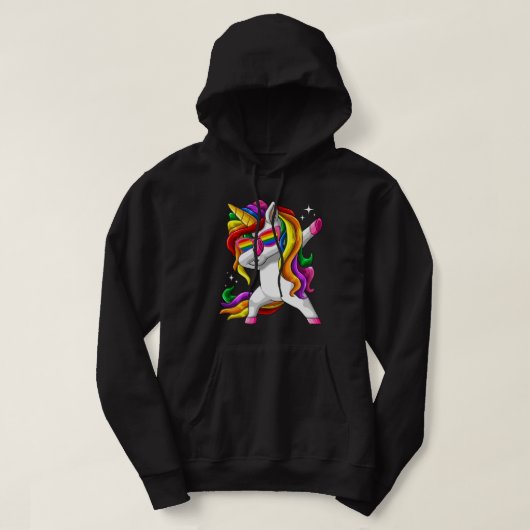 Dabbing Unicorn Gay Pride LGBT shirt Lesbian Rai (Design voorkant)