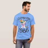 Dabbing Unicorn Geweldige sinds 1986 33e verjaarda T-shirt (Voorkant volledig)