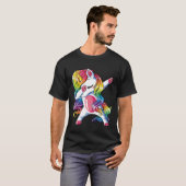 Dabbing Unicorn Girls Kids Rainbow Dab Dance Squad T-shirt (Voorkant volledig)