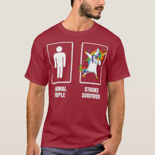 Dabbing Unicorn Heart Stroke Survivor Recovery T-shirt