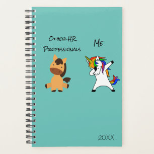 Dabbing Unicorn Horse HR Human Resources Humor Planner