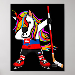 Dabbing Unicorn Ice Hockey Fans Sport Poster