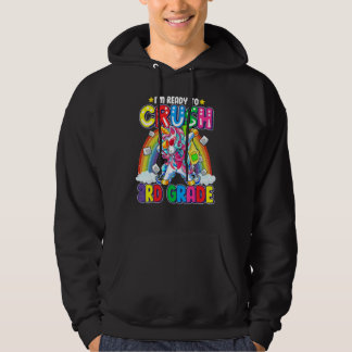 Dabbing Unicorn I'm Ready To Crush 3rd Grade Back Hoodie