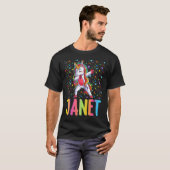 Dabbing Unicorn Janet T-shirt (Voorkant volledig)