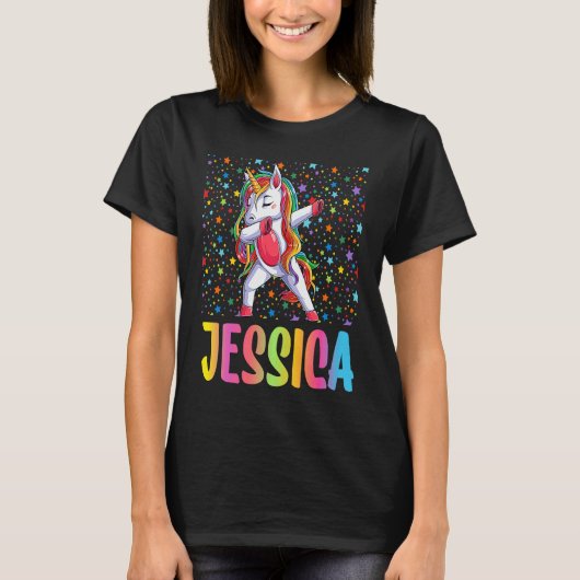 Dabbing Unicorn Jessica T-shirt (Voorkant)
