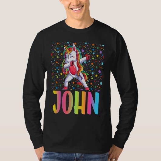 Dabbing Unicorn John T-shirt (Voorkant)