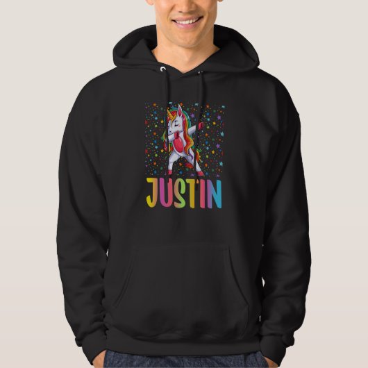 Dabbing Unicorn Justin Hoodie (Voorkant)