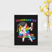 Dabbing Unicorn Kindergarten Nailed It Afstuderen Kaart (Gele Bloem)