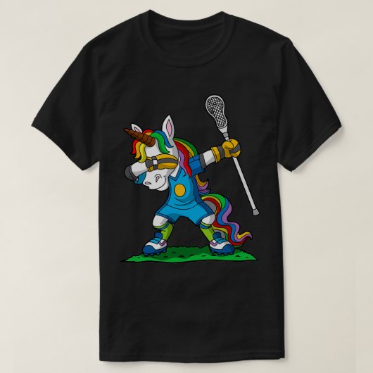Dabbing Unicorn Lacrosse Player Classic TShirt (Design voorkant)