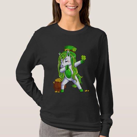 Dabbing Unicorn Leprechaun St Patricks Day for Wom T-shirt (Voorkant)