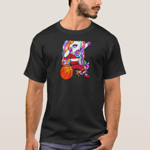 Dabbing Unicorn Letland Basketball Fans Jersey Lat T-shirt