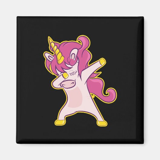 Dabbing Unicorn Magneet (Voorkant)