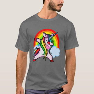 Dabbing Unicorn met Bubble Gum Cool T Rainbow Dan T-shirt