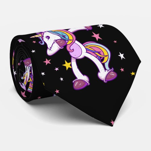 Dabbing Unicorn met sterren Stropdas (Opgerold)