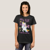 Dabbing Unicorn My First Holy Communion T-shirt (Voorkant volledig)