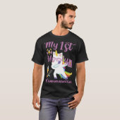 Dabbing Unicorn My First Holy Communion T-shirt (Voorkant volledig)