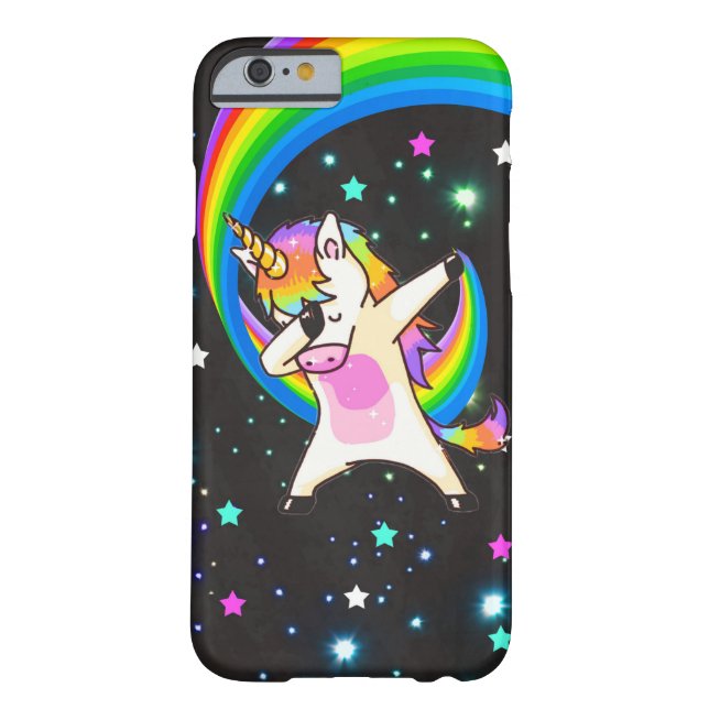 Dabbing Unicorn Neon Glow iPhone 6/6s Hoesje (Achterkant)