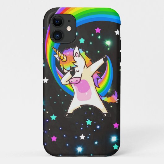Dabbing Unicorn Neon Glow iPhone SE/5/5s Hoesje (Achterkant)