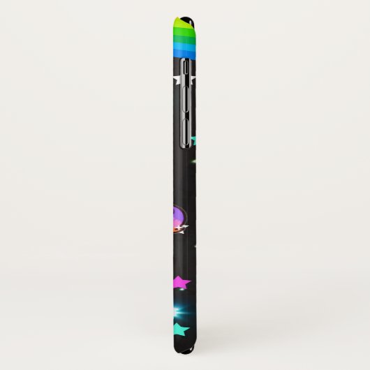 Dabbing Unicorn Neon Glow iPhone X Hoesje (Achterkant/links)