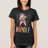 Dabbing Unicorn Nicole T-shirt (Voorkant)