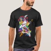 Dabbing Unicorn Pirate Jolly Roger Costume Kinder  T-shirt (Voorkant)