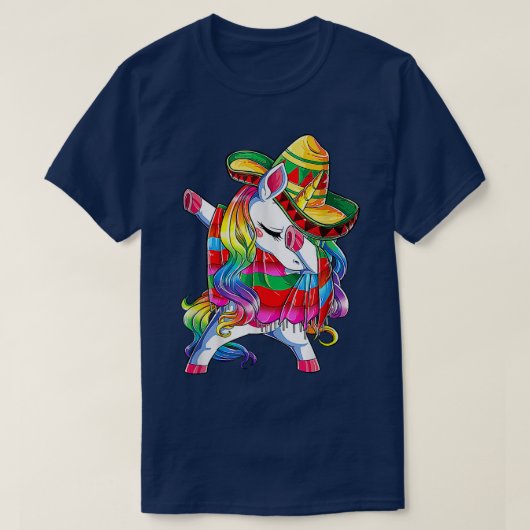 Dabbing Unicorn Poncho Poncho Pet Shirt Cinco de M (Design voorkant)