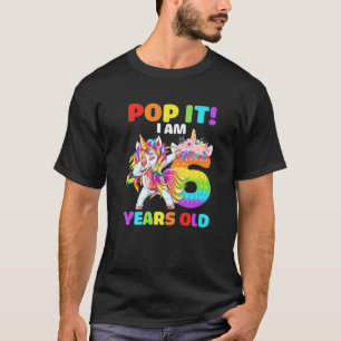 Dabbing Unicorn Pop Ik ben 6 jaar oud Kinder 6th B T-shirt