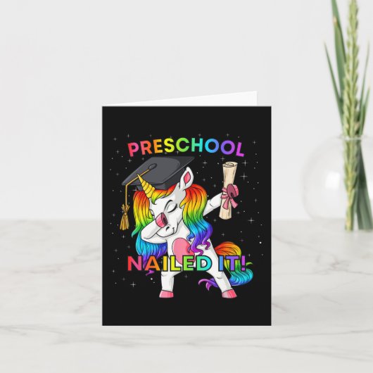 Dabbing Unicorn Preschool Nailing It Afstuderen Gi Kaart (Voorkant)